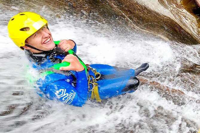 Extreme Canyoning With Waterfall Rappelling near Geilo in Norway - The opening waterfall rappel