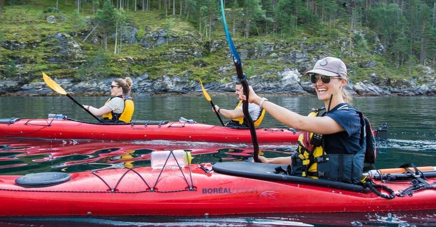 Geiranger: Kayak tour with guide - Geirangerfjord from a kayak, not a sightseeing deck