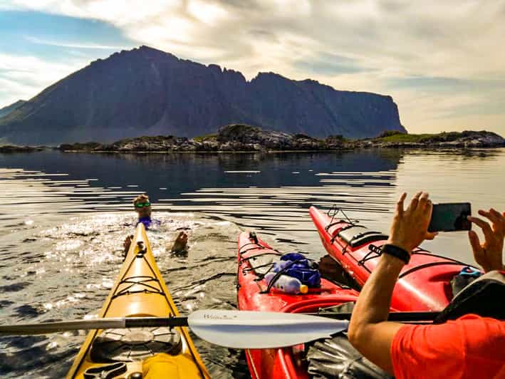 Lofoten: Full Day Combo tour, (kayaking and rappelling) - The secret landing place and fire-cooked lunch