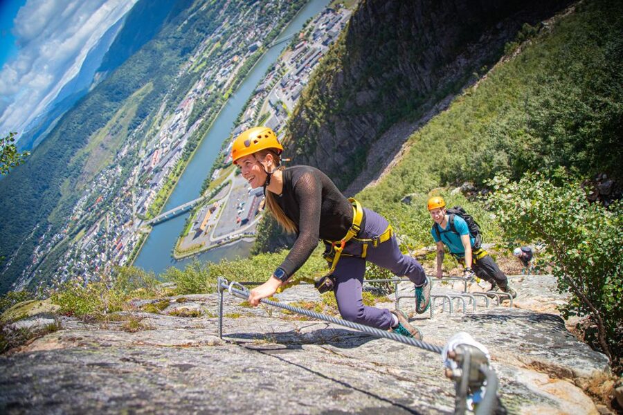 Mountain-climbing adventure in Mosjøen Via Ferrata - A mountain climb with a zipline finish