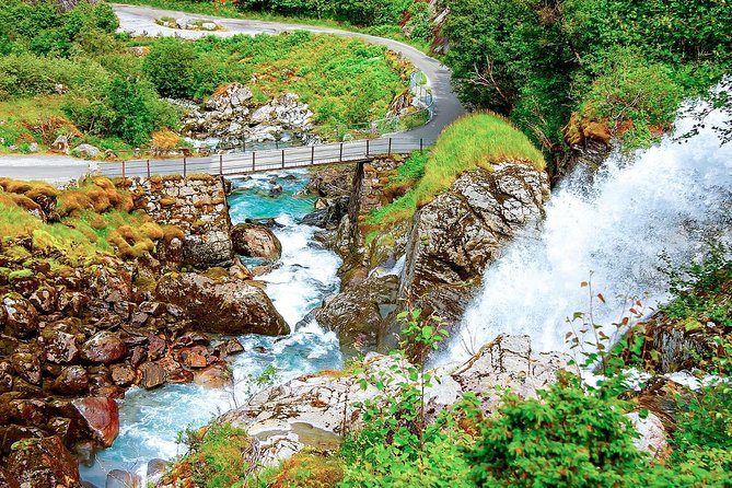 Olden Shore Excursion: the Amazing Briksdal Glacier - Waterfalls, river spray, and mountain views