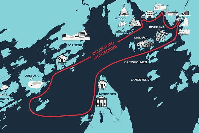 Oslofjord Sightseeing - The city shoreline: fortress, Opera House, and Munch Museum