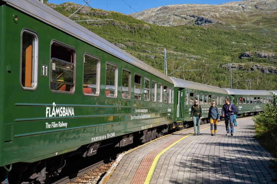 Private Day Tour- Flam Railway & Fjord Cruise From Bergen - Arriving at Flåm beside the Aurlandsfjord