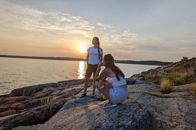 PRIVATE Sunset Kayaking in Stockholm Archipelago Nature Reserve - The island stop and Swedish fika