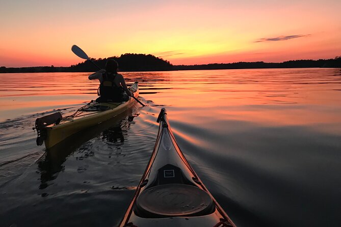 PRIVATE Sunset Kayaking in Stockholm Archipelago Nature Reserve - Who will enjoy this most