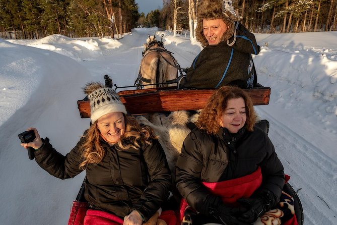 Sleigh or wagon ride in the arctic Country side - Through the Alta River valley