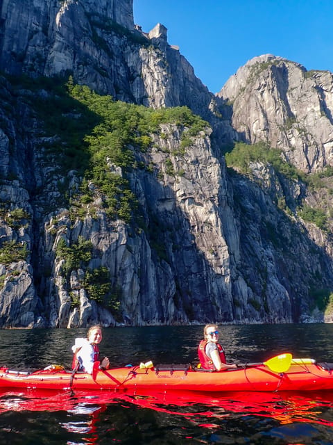 Stavanger: Lysefjord Kayak Safari (Waterfalls & Pulpit Rock) - Lunch with Preikestolen and two waterfalls in view