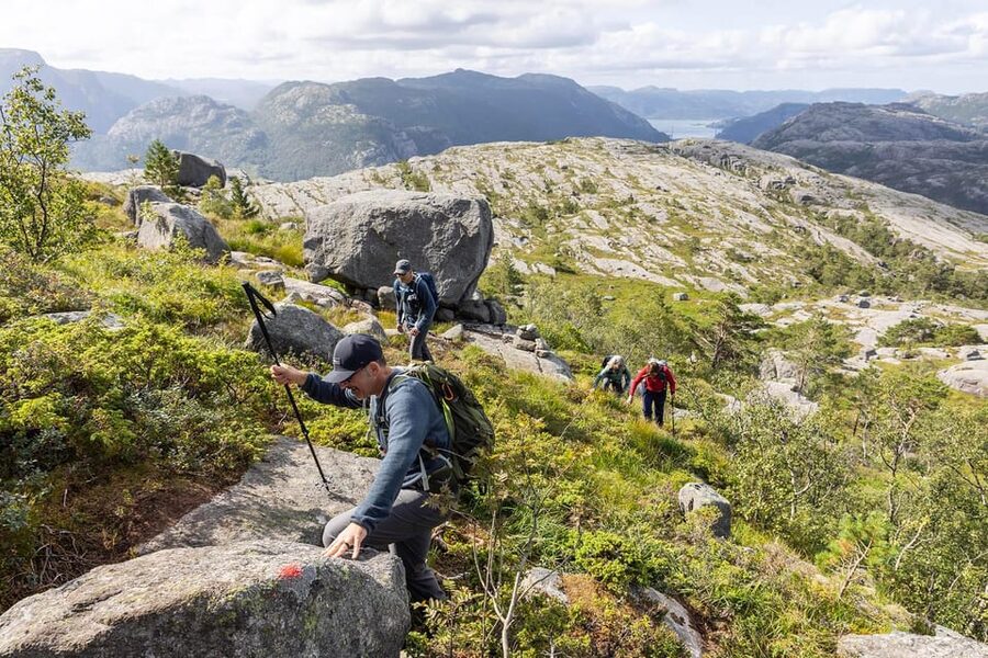 Stavanger: Preikestolen Hidden Trail Hike + Canoe + Lunch - The long return to the parking area