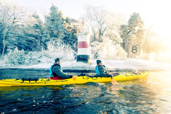 Stockholm: Winter Kayaking, Swedish Fika and hot Sauna Experience - From the launch point to Vaxholm Fortress