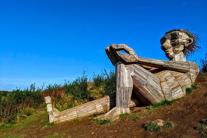 The Six Forgotten Giants Trolls Hunt with Minibus - Teddy Friendly near the water