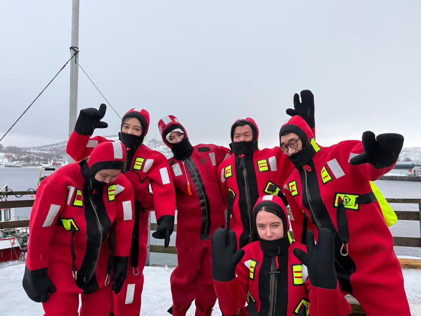 Tromsø: Arctic Fjord Floating in Survival Suit - Waffles, hot drinks, and the diploma
